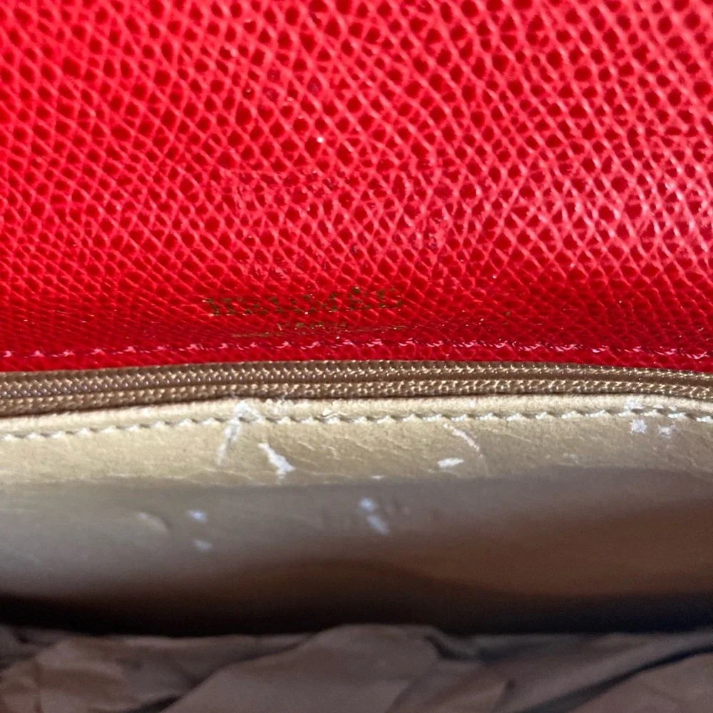 Faux H Brand JIGE 29 Toile Clutch Bergundy